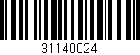 Código de barras (EAN, GTIN, SKU, ISBN): '31140024'