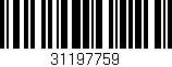 Código de barras (EAN, GTIN, SKU, ISBN): '31197759'