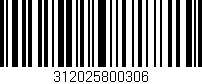 Código de barras (EAN, GTIN, SKU, ISBN): '312025800306'