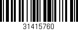 Código de barras (EAN, GTIN, SKU, ISBN): '31415760'