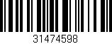 Código de barras (EAN, GTIN, SKU, ISBN): '31474598'