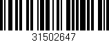 Código de barras (EAN, GTIN, SKU, ISBN): '31502647'