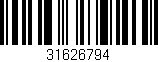 Código de barras (EAN, GTIN, SKU, ISBN): '31626794'