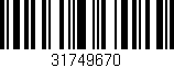 Código de barras (EAN, GTIN, SKU, ISBN): '31749670'