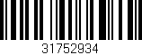 Código de barras (EAN, GTIN, SKU, ISBN): '31752934'