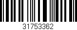 Código de barras (EAN, GTIN, SKU, ISBN): '31753362'