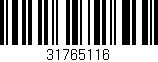 Código de barras (EAN, GTIN, SKU, ISBN): '31765116'