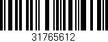 Código de barras (EAN, GTIN, SKU, ISBN): '31765612'
