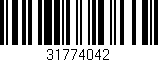 Código de barras (EAN, GTIN, SKU, ISBN): '31774042'