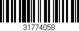 Código de barras (EAN, GTIN, SKU, ISBN): '31774058'