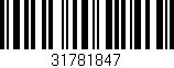 Código de barras (EAN, GTIN, SKU, ISBN): '31781847'