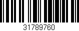 Código de barras (EAN, GTIN, SKU, ISBN): '31789760'
