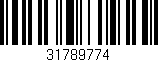 Código de barras (EAN, GTIN, SKU, ISBN): '31789774'