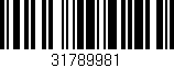 Código de barras (EAN, GTIN, SKU, ISBN): '31789981'