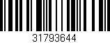 Código de barras (EAN, GTIN, SKU, ISBN): '31793644'
