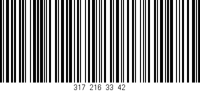 Código de barras (EAN, GTIN, SKU, ISBN): '317_216_33_42'