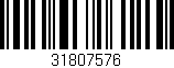 Código de barras (EAN, GTIN, SKU, ISBN): '31807576'