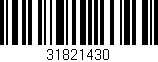 Código de barras (EAN, GTIN, SKU, ISBN): '31821430'