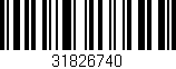 Código de barras (EAN, GTIN, SKU, ISBN): '31826740'