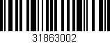 Código de barras (EAN, GTIN, SKU, ISBN): '31863002'