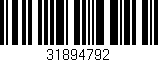 Código de barras (EAN, GTIN, SKU, ISBN): '31894792'