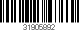 Código de barras (EAN, GTIN, SKU, ISBN): '31905892'