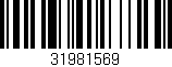 Código de barras (EAN, GTIN, SKU, ISBN): '31981569'