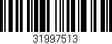 Código de barras (EAN, GTIN, SKU, ISBN): '31997513'