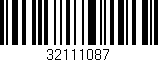 Código de barras (EAN, GTIN, SKU, ISBN): '32111087'
