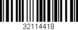 Código de barras (EAN, GTIN, SKU, ISBN): '32114418'
