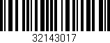 Código de barras (EAN, GTIN, SKU, ISBN): '32143017'