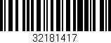 Código de barras (EAN, GTIN, SKU, ISBN): '32181417'