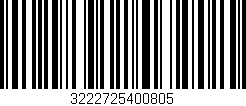Código de barras (EAN, GTIN, SKU, ISBN): '3222725400805'