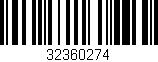 Código de barras (EAN, GTIN, SKU, ISBN): '32360274'
