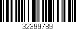 Código de barras (EAN, GTIN, SKU, ISBN): '32399789'