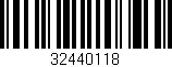 Código de barras (EAN, GTIN, SKU, ISBN): '32440118'