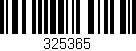 Código de barras (EAN, GTIN, SKU, ISBN): '325365'