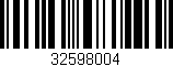 Código de barras (EAN, GTIN, SKU, ISBN): '32598004'