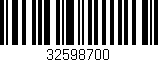 Código de barras (EAN, GTIN, SKU, ISBN): '32598700'