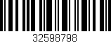 Código de barras (EAN, GTIN, SKU, ISBN): '32598798'