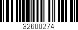 Código de barras (EAN, GTIN, SKU, ISBN): '32600274'