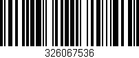 Código de barras (EAN, GTIN, SKU, ISBN): '326067536'