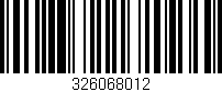 Código de barras (EAN, GTIN, SKU, ISBN): '326068012'