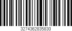Código de barras (EAN, GTIN, SKU, ISBN): '3274362835830'