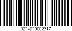Código de barras (EAN, GTIN, SKU, ISBN): '3274870002717'