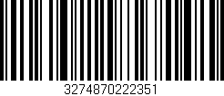 Código de barras (EAN, GTIN, SKU, ISBN): '3274870222351'