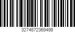 Código de barras (EAN, GTIN, SKU, ISBN): '3274872369498'