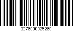 Código de barras (EAN, GTIN, SKU, ISBN): '3276000325260'