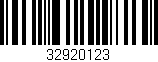 Código de barras (EAN, GTIN, SKU, ISBN): '32920123'