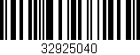 Código de barras (EAN, GTIN, SKU, ISBN): '32925040'